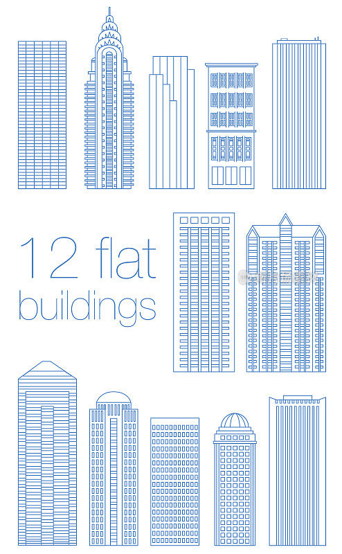 Set flat building city